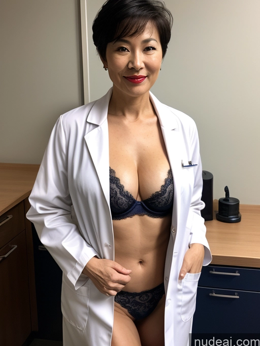 related ai porn images free for Milf Perfect Boobs Lipstick Pixie Asian Bra Doctor Lab Coat Cleavage Partially Nude Dark Lighting Detailed 50s