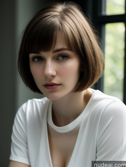 related ai porn images free for Woman One Small Tits Beautiful Skinny 18 Brunette Short Hair Russian Close-up View Dark Lighting Fairer Skin Shirt