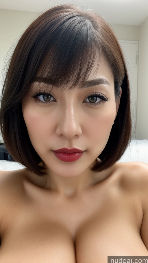 related ai porn images free for Woman One Huge Boobs Beautiful Lipstick Fairer Skin 30s Black Hair Bobcut Japanese Close-up View Nude Detailed