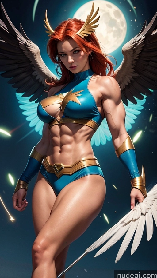 related ai porn images free for Superheroine Perfect Boobs Muscular Abs Hawkgirl Several Powering Up