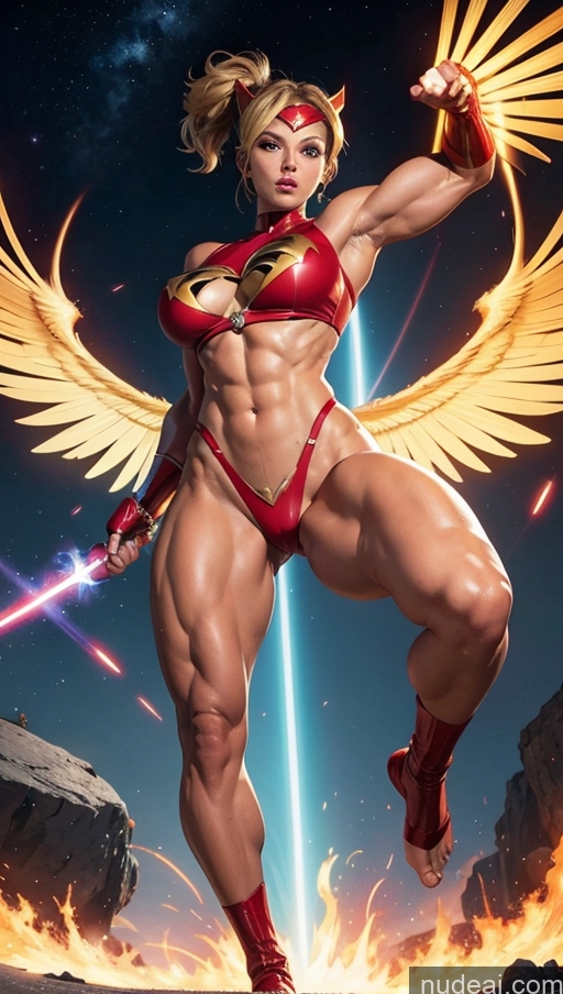 related ai porn images free for Superheroine Perfect Boobs Muscular Abs Hawkgirl Several Powering Up Science Fiction Style Dynamic View Heat Vision