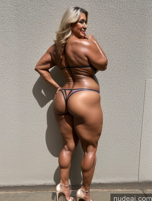 ai nude image of a woman with a very big ass standing on a sidewalk pics of Milf 50s Chubby Thick Big Ass Muscular High Heels Bodypaint Tanned Skin