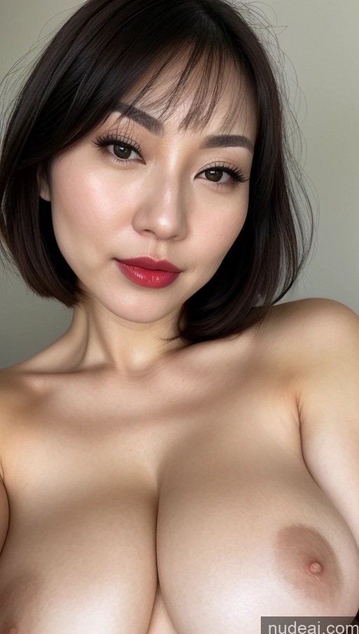 related ai porn images free for Woman One Huge Boobs Beautiful Lipstick Fairer Skin 30s Japanese Close-up View Detailed Black Hair Bobcut