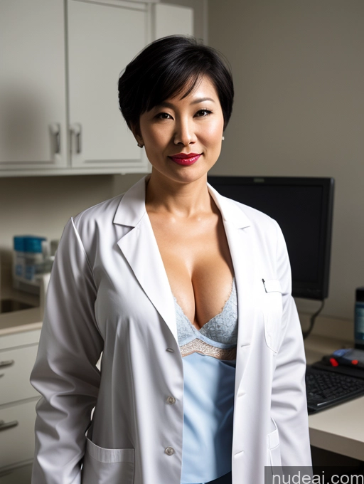 related ai porn images free for Milf Perfect Boobs Lipstick Pixie Asian Bra Doctor Lab Coat Cleavage Partially Nude Dark Lighting