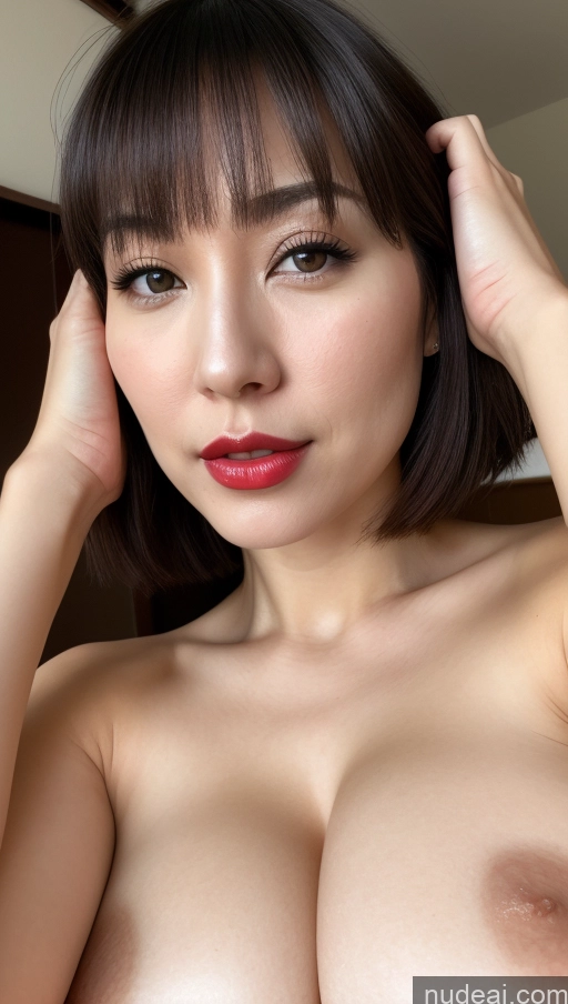 related ai porn images free for Woman One Huge Boobs Beautiful Lipstick Fairer Skin 30s Black Hair Bobcut Japanese Close-up View Nude Detailed