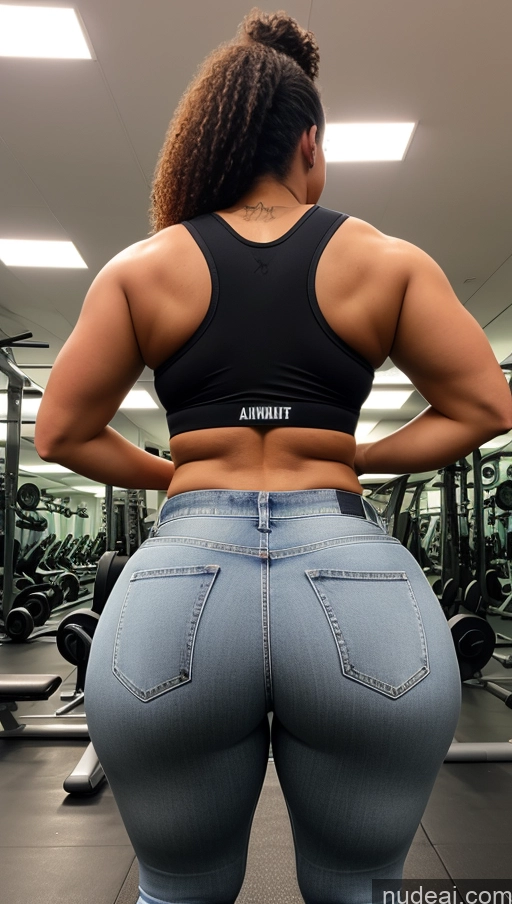 ai nude image of araffe butt lifter in a gym with a black top pics of Athlete Big Ass Big Hips Jeans Gym