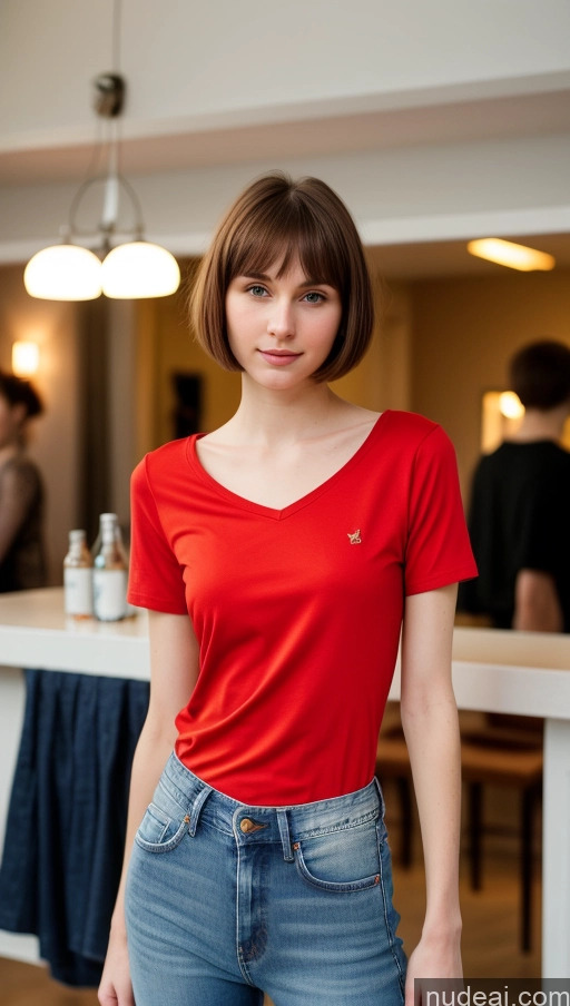 related ai porn images free for Small Tits Beautiful Skinny Small Ass Fairer Skin 18 Brunette Short Hair Russian Shirt Jeans Detailed Party