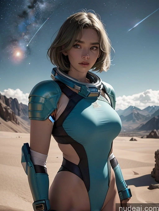 related ai porn images free for Bright Lighting Alternative Jewelry Strapless Sci-fi Armor Space Suit 60s Stargazing Dutch Bobcut Green Hair Sexy Face 20s Model Perfect Boobs Perfect Body Mountains