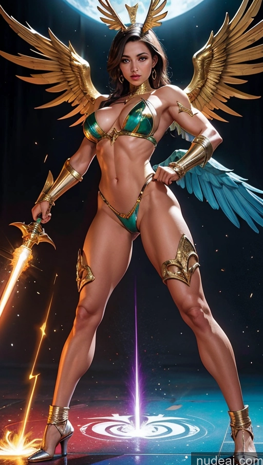 related ai porn images free for Several Bodybuilder Abs Perfect Boobs Egyptian Hawkgirl Regal Powering Up Science Fiction Style Fantasy Armor