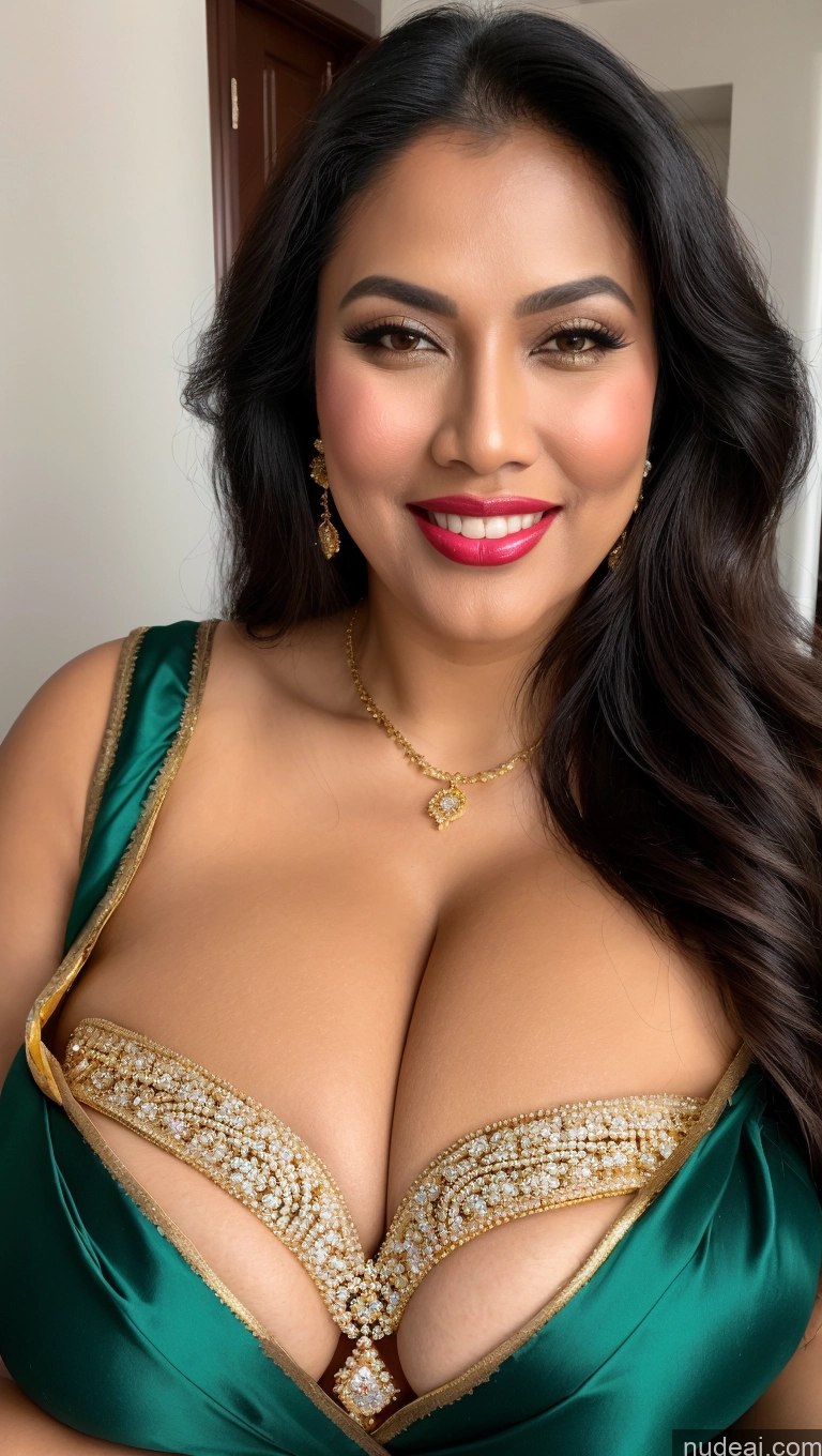 related ai porn images free for Miss Universe Model Busty Huge Boobs Beautiful Lipstick Big Ass Chubby Fairer Skin 50s Happy Seductive Sexy Face Black Hair Straight Malaysian Front View Traditional Sari Jewelry Gold Jewelry Bright Lighting