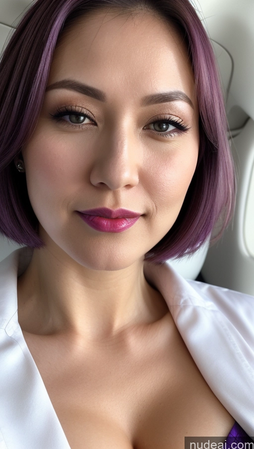 related ai porn images free for Woman One Huge Boobs Beautiful Lipstick Fairer Skin 30s Purple Hair Bobcut Japanese Close-up View Flight Attendant