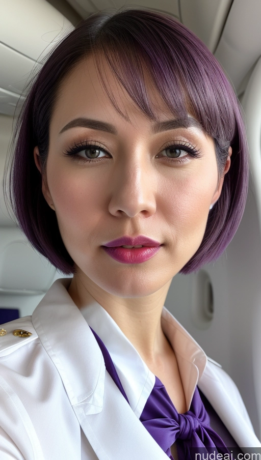 related ai porn images free for Woman One Huge Boobs Beautiful Lipstick Fairer Skin 30s Purple Hair Bobcut Japanese Close-up View Flight Attendant