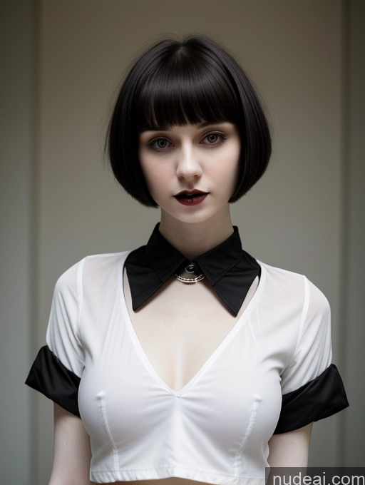 related ai porn images free for Small Tits Beautiful Fairer Skin Skinny 18 Black Hair Short Hair Russian Close-up View Shirt Goth