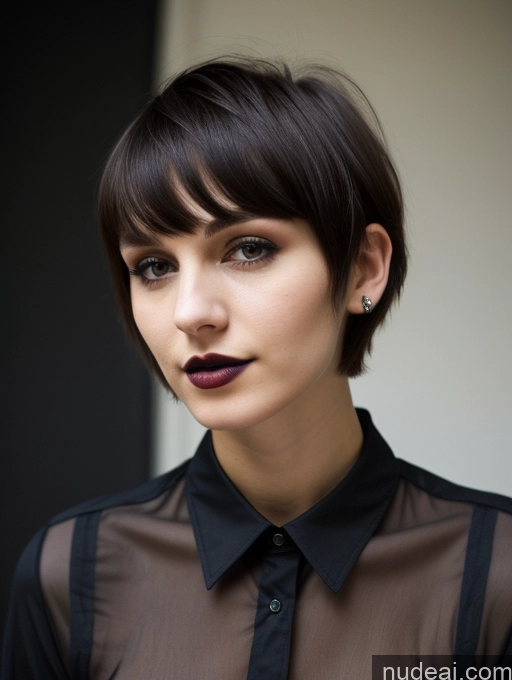 related ai porn images free for Small Tits Beautiful Skinny 18 Russian Short Hair Brunette Goth Close-up View Shirt