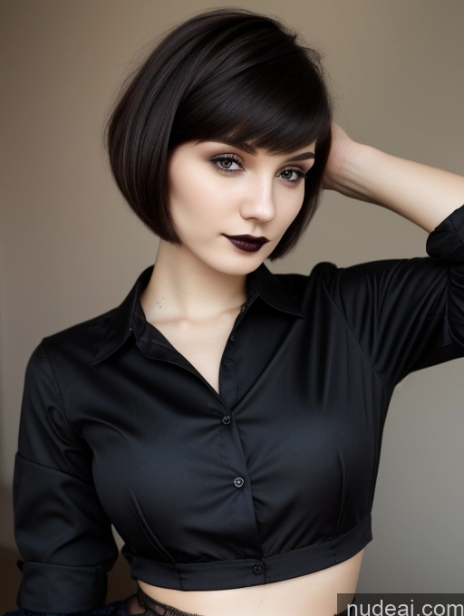 related ai porn images free for Small Tits Beautiful Skinny 18 Russian Short Hair Brunette Goth Close-up View Shirt