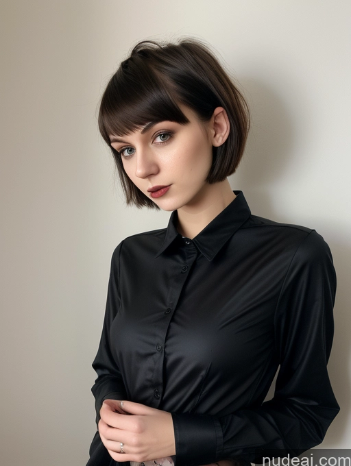 related ai porn images free for Small Tits Beautiful Skinny 18 Russian Short Hair Brunette Goth Close-up View Shirt