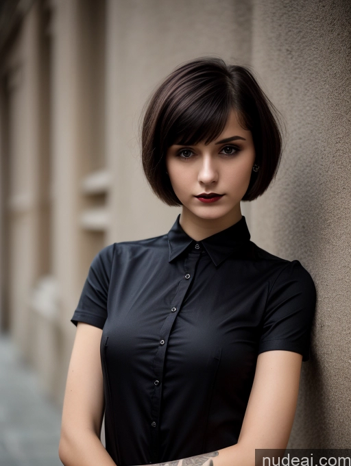 related ai porn images free for Small Tits Beautiful Skinny 18 Russian Short Hair Brunette Goth Close-up View Shirt