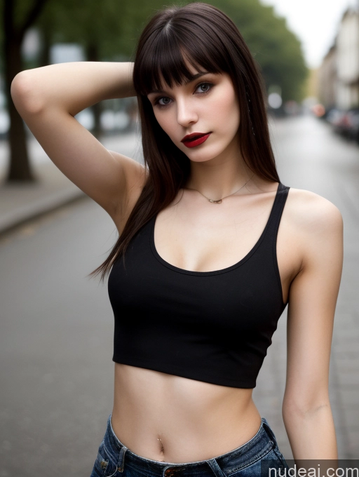 related ai porn images free for 18 Small Tits Skinny Beautiful Russian Close-up View Goth Brunette Tank Top Street Bangs Lipstick