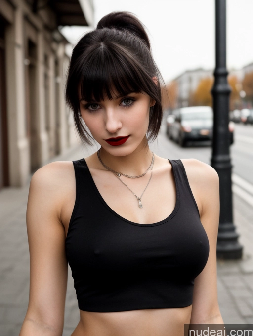 related ai porn images free for 18 Small Tits Skinny Beautiful Russian Close-up View Goth Brunette Tank Top Street Bangs Lipstick