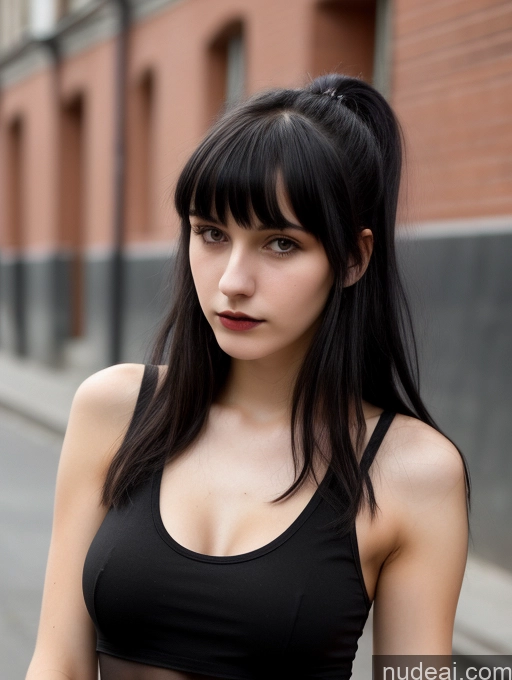 related ai porn images free for 18 Small Tits Skinny Beautiful Russian Close-up View Goth Tank Top Street Bangs Black Hair