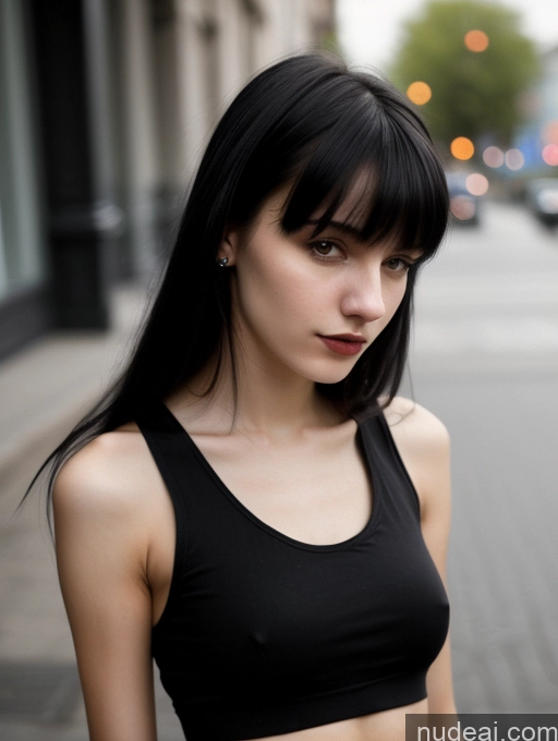 related ai porn images free for 18 Small Tits Skinny Beautiful Russian Close-up View Goth Tank Top Street Bangs Black Hair