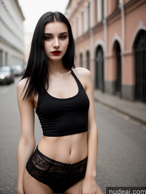 related ai porn images free for 18 Small Tits Skinny Beautiful Russian Close-up View Goth Tank Top Street Black Hair Straight Lipstick