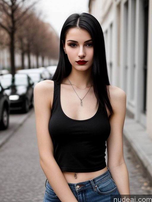 related ai porn images free for 18 Small Tits Skinny Beautiful Russian Close-up View Goth Tank Top Street Black Hair Straight Lipstick