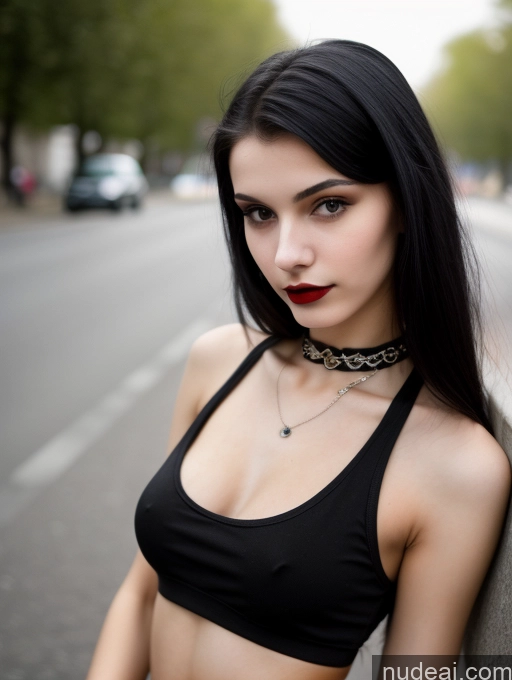 related ai porn images free for 18 Small Tits Skinny Beautiful Russian Close-up View Goth Tank Top Street Black Hair Straight Lipstick