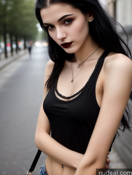 related ai porn images free for 18 Small Tits Skinny Beautiful Russian Close-up View Goth Tank Top Street Black Hair Straight Lipstick