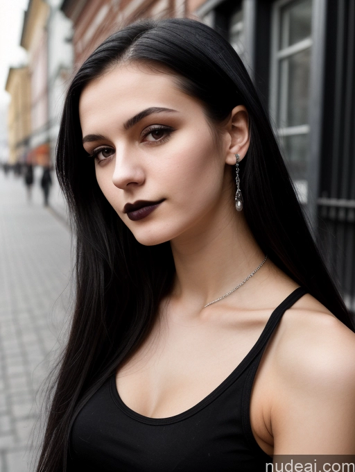 related ai porn images free for 18 Small Tits Skinny Beautiful Russian Close-up View Goth Tank Top Street Black Hair Straight