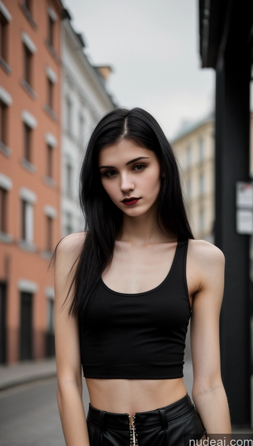 related ai porn images free for Small Tits Beautiful Skinny 18 Black Hair Straight Russian Goth Street Tank Top