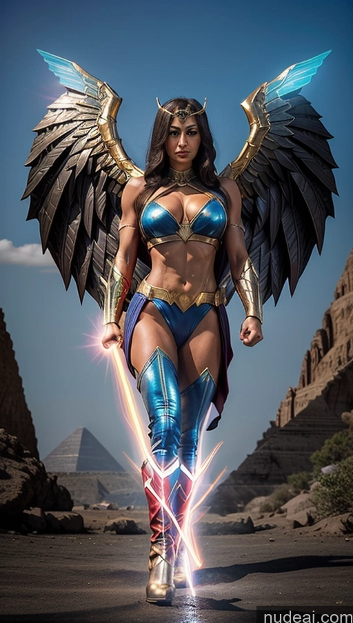 related ai porn images free for Superheroine Perfect Boobs Muscular Abs Perfect Body Several Superhero Powering Up Science Fiction Style Dynamic View Egyptian Has Wings