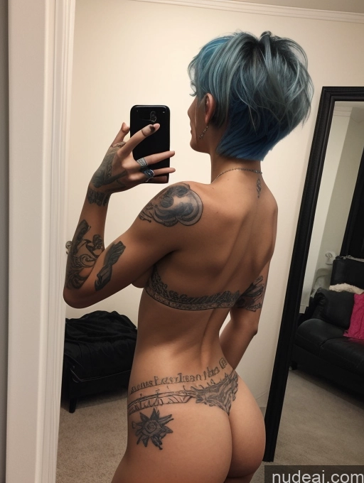 related ai porn images free for Perfect Boobs Abs Tattoos Beautiful 20s Laughing Seductive Blue Hair Pixie Swedish Mirror Selfie Party Front View Nude 80s Detailed Model Topless Two