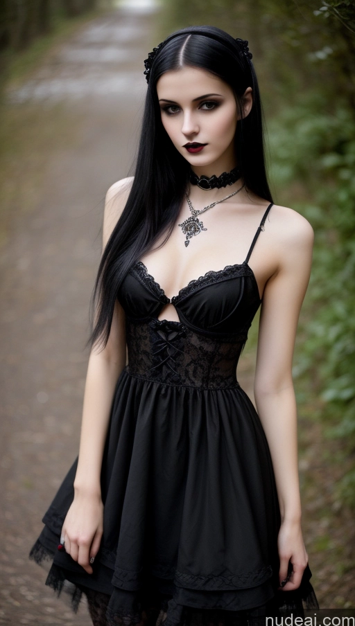 related ai porn images free for Small Tits Beautiful Skinny 18 Black Hair Straight Russian Goth Dress