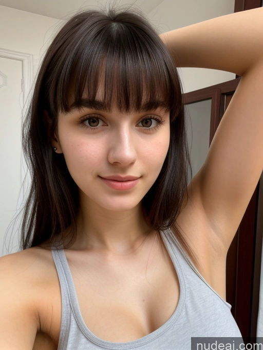 related ai porn images free for Small Tits Beautiful Skinny 18 Black Hair Russian Close-up View Tank Top Bangs