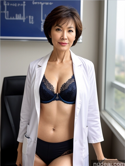 related ai porn images free for Milf Two Perfect Boobs Perfect Body Pubic Hair Short Hair Chinese Bra Cleavage Sexy Face Doctor Lab Coat Office 70s