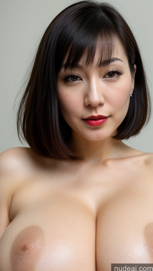 related ai porn images free for Woman One Huge Boobs Beautiful Lipstick Fairer Skin 30s Black Hair Bobcut Japanese Close-up View