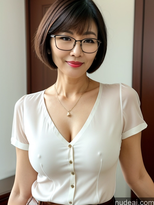 related ai porn images free for Milf Short Hair Korean Blouse Stylish Glasses Perfect Boobs Perfect Body