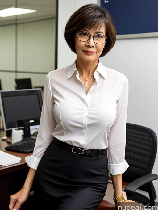 related ai porn images free for Milf Perfect Boobs Perfect Body Glasses Beautiful 70s Sexy Face Short Hair Chinese Office Blouse Casual Stylish Professor Suit Cleavage Dark Lighting Detailed