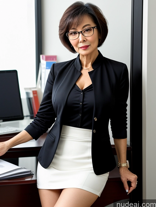 related ai porn images free for Milf Perfect Boobs Beautiful Glasses Perfect Body Short Hair Chinese Office Blouse Casual Professor Stylish Suit Cleavage Dark Lighting Detailed Sexy Face Alternative 70s