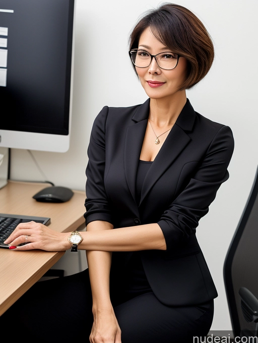 related ai porn images free for Milf Perfect Boobs Beautiful Glasses Perfect Body Short Hair 60s Chinese Office Blouse Casual Professor Stylish Suit Cleavage Dark Lighting Detailed Sexy Face