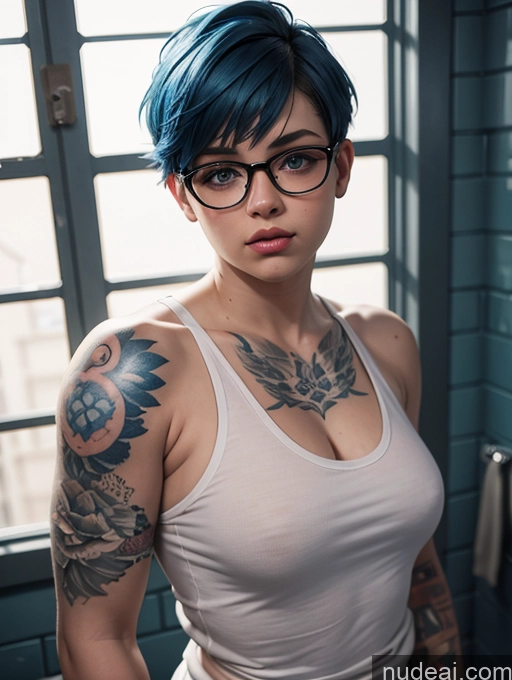 related ai porn images free for 18 Prison Pixie Blue Hair Fat Tank Top Tattoos Glasses