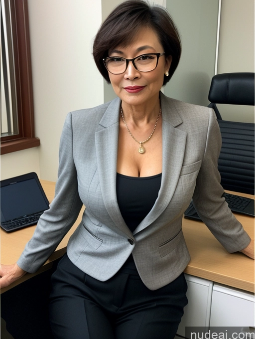 related ai porn images free for Milf Perfect Boobs Beautiful Glasses Perfect Body Short Hair 60s Chinese Office Blouse Casual Professor Stylish Suit Cleavage Dark Lighting Detailed Sexy Face