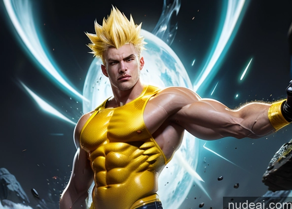 related ai porn images free for Several Bodybuilder Busty Muscular Abs Super Saiyan Super Saiyan 3 Surrealist Sci-fi Armor Neon Lights Clothes: Yellow Powering Up Battlefield Heat Vision