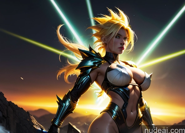 related ai porn images free for Several Bodybuilder Busty Muscular Abs Super Saiyan Super Saiyan 3 Surrealist Sci-fi Armor Neon Lights Clothes: Yellow Powering Up Battlefield Heat Vision