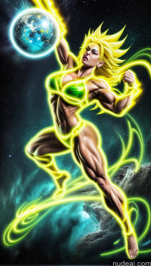 related ai porn images free for Several Bodybuilder Busty Muscular Abs Super Saiyan Super Saiyan 3 Surrealist Sci-fi Armor Neon Lights Clothes: Yellow Powering Up Space Dynamic View