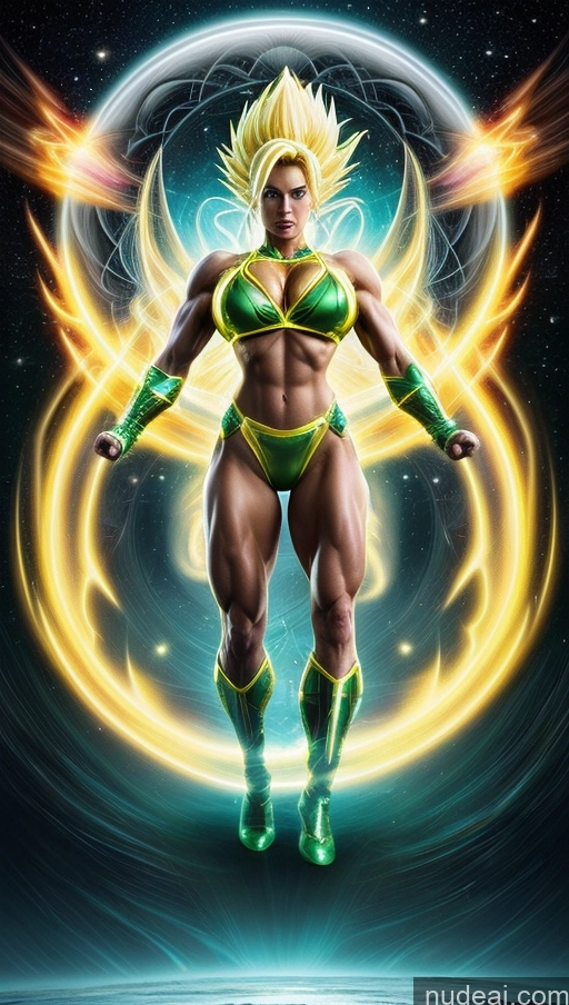 related ai porn images free for Several Bodybuilder Busty Muscular Abs Super Saiyan Super Saiyan 3 Surrealist Sci-fi Armor Neon Lights Clothes: Yellow Powering Up Space Dynamic View