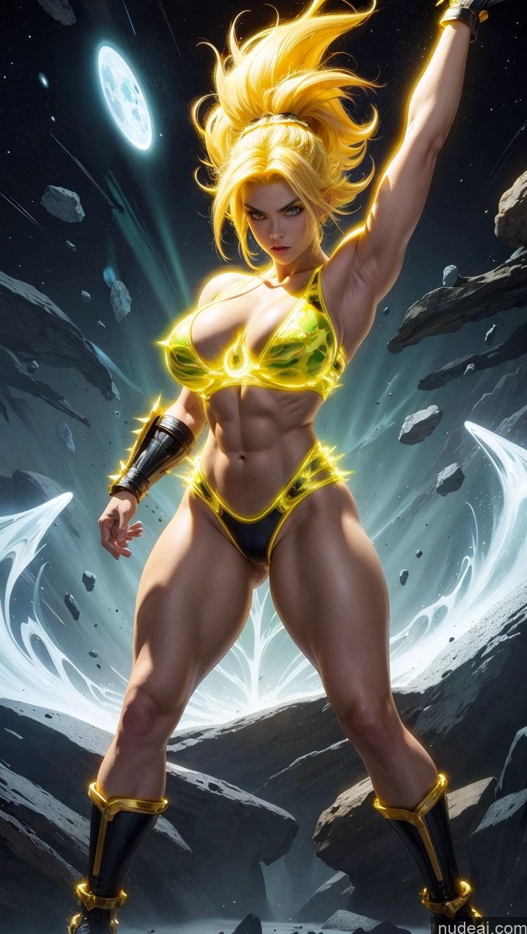 related ai porn images free for Several Bodybuilder Busty Muscular Abs Super Saiyan Super Saiyan 3 Surrealist Sci-fi Armor Neon Lights Clothes: Yellow Powering Up Space Dynamic View