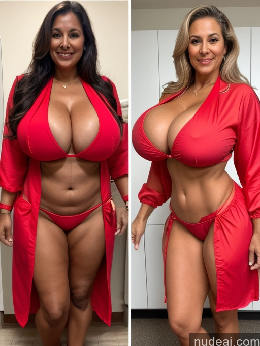 related ai porn images free for Milf Busty Huge Boobs Tanned Skin 70s Brazilian Front View Lab Coat Microkini Professor Santa Thong