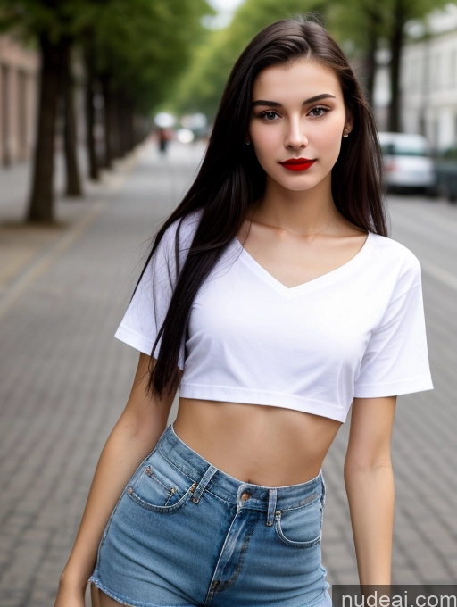 related ai porn images free for Skinny Beautiful 18 Lipstick Russian Close-up View Shirt Black Hair Small Tits Straight Street